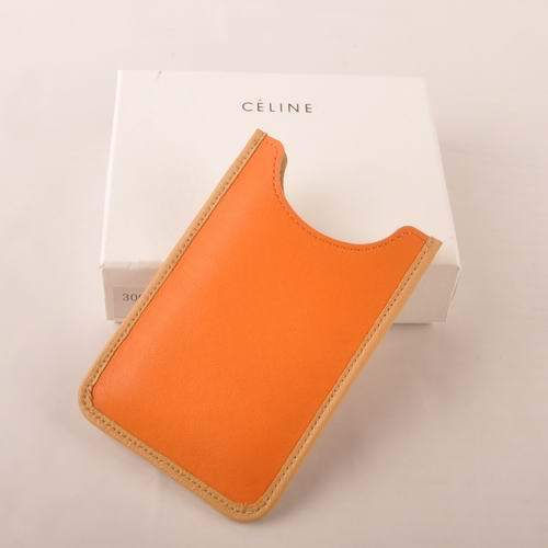 Celine Iphone Case - Celine 309 Orange Original Leather - Click Image to Close